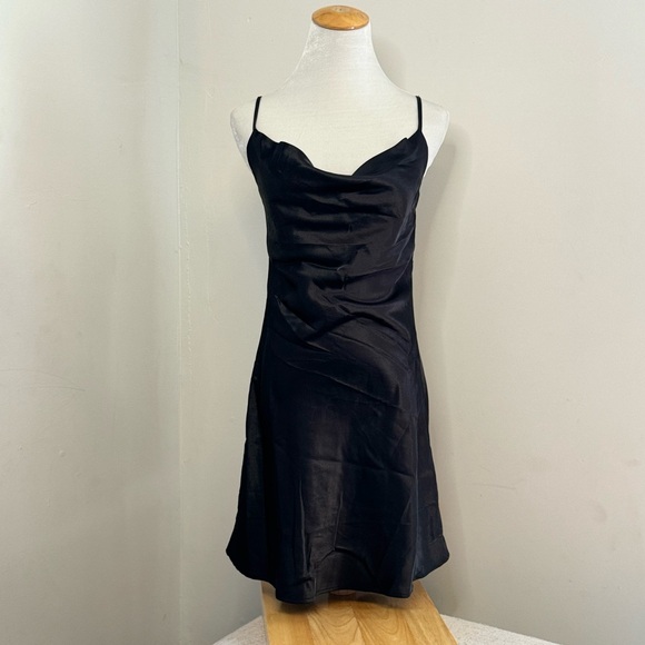 💎LBD💎 Black Satin Slip Dress - Picture 2 of 8